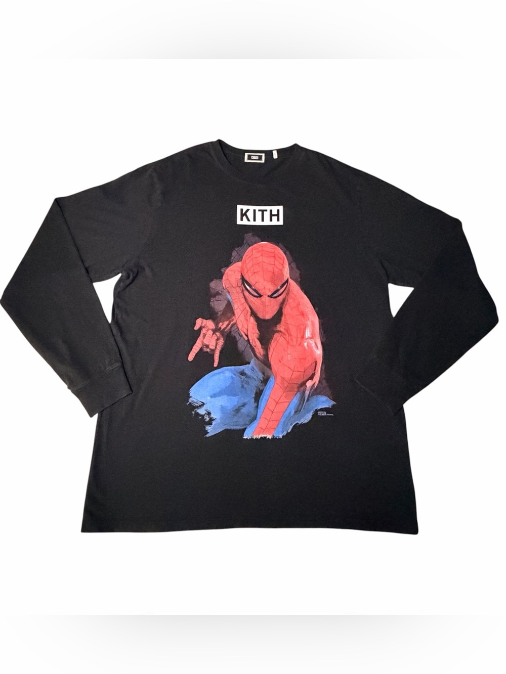 KITH x Marvel Spider-Man Action Long Sleeve Tee Men’s L Black NWOT